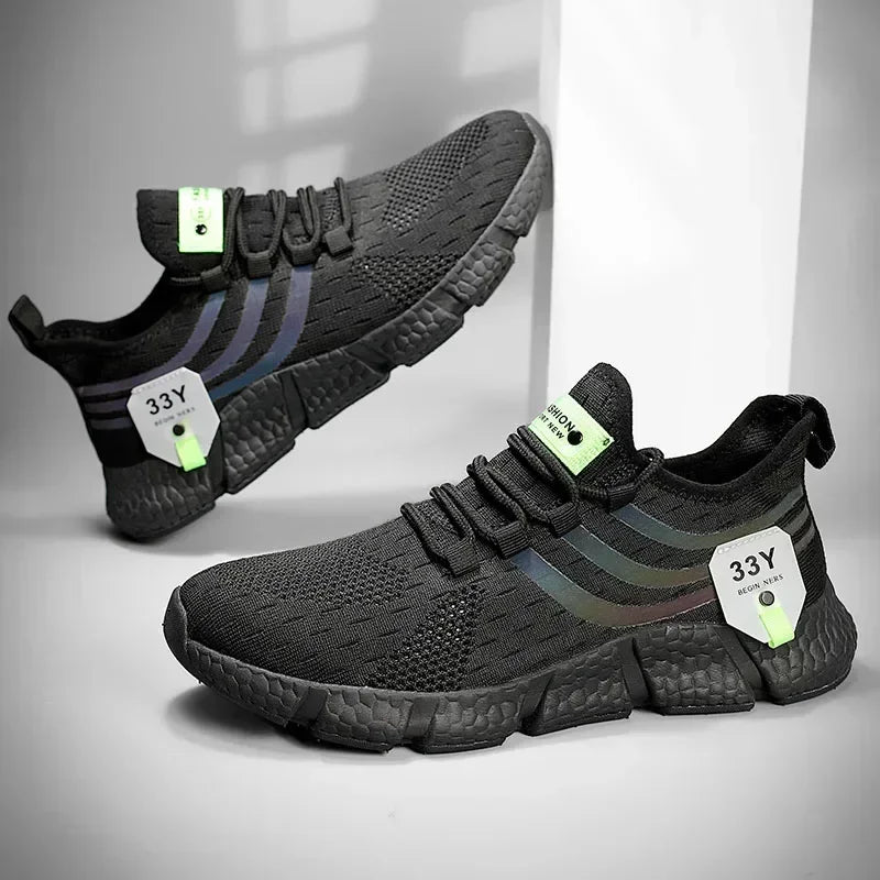 Men's Shoes Sports Shoes 2025 Summer New Mesh Breathable Running Shoes Soft Sole Shock-absorbing Running Shoes Lightweight Shoes