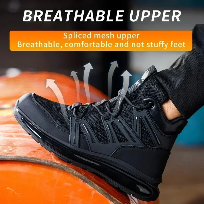 37-50 Fashion 2025 New Safety Shoes Men Anti-smash Work Shoes Anti Slip Indestructible Shoes Protective Sneakers Men Boots