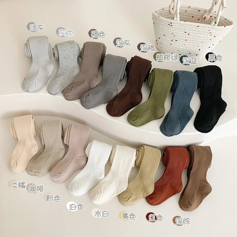 Baby Tights Spring Autumn Solid Color Cotton Girls Pantyhose Baby Leggings Kids Children Tights Stockings 1-9Years Baby Clothes