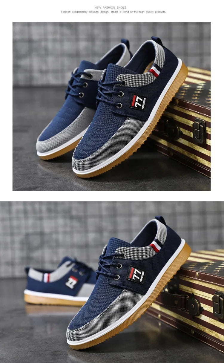 Sneakers Shoes for Men Canvas Shoes Breathable Beef Tendon Bottom Casual Vulcanized Shoes Work Footwear Tenis Masculino2024 