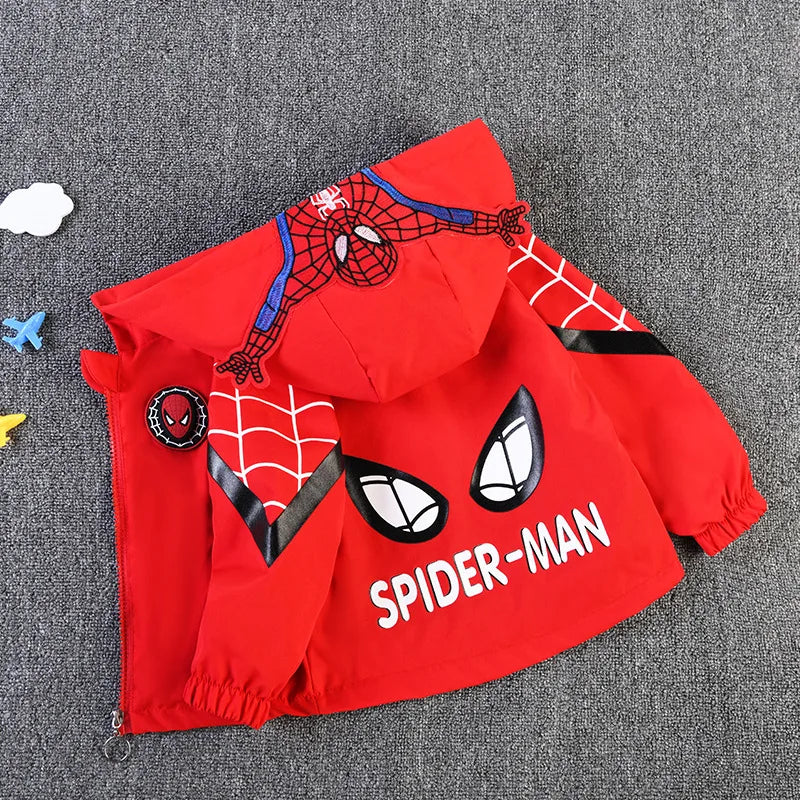 New Spring Autumn Red Blue Spider set Thin style Children costume boys Coats Jacket girls Hooded Coat Kids Outwear boy Clothing