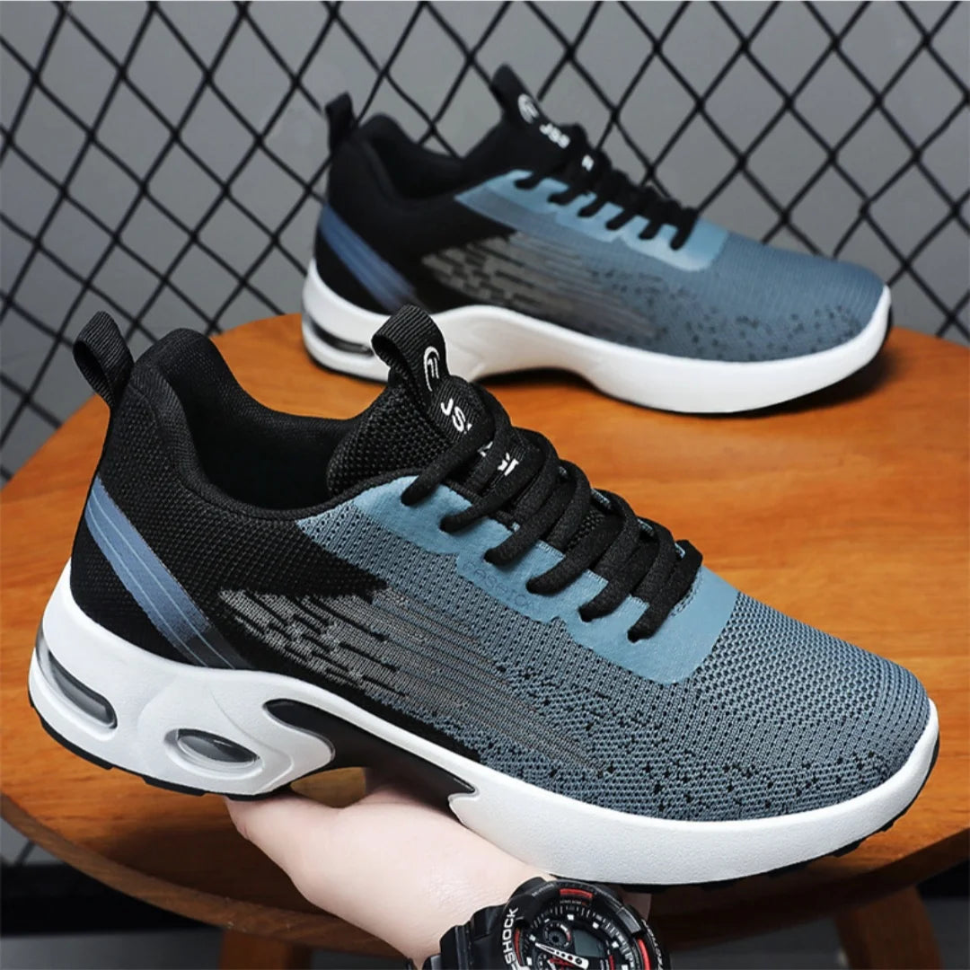 Men's Casual Running Shoes 2025 Spring Fashion Soft Sole Sports Sneakers Woven Upper Flying Stitch Design Comfortable Foot