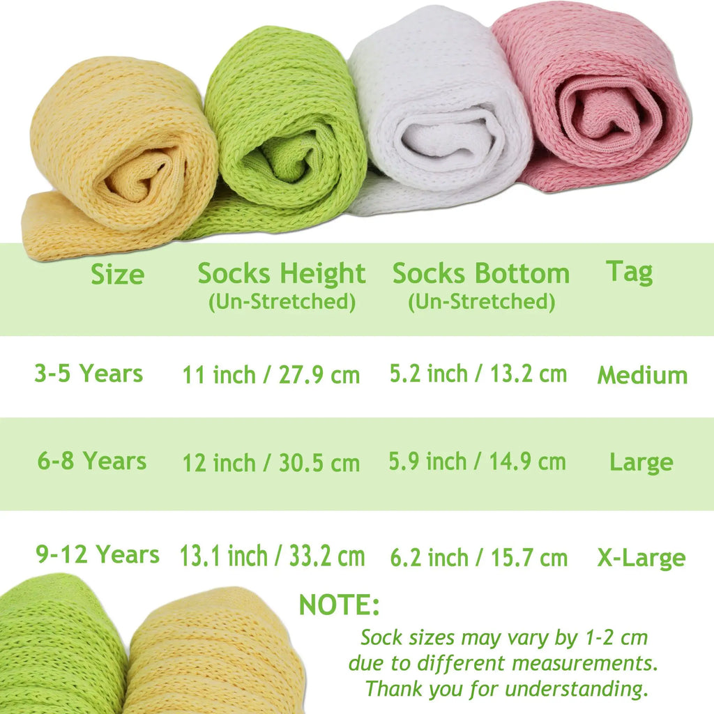 Yellow Scrunch Socks for Kids and Women Long Crew Socks for Ages 3 to 15 Years 1 Pair