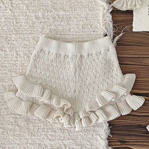 Korean Style Autumn Spring Baby Girl Short Skirt Children Clothing Kids PP Shorts Baby Girls Solid Color Knitting Shorts