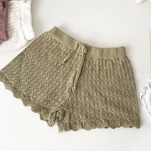 Korean Style Autumn Spring Baby Girl Short Skirt Children Clothing Kids PP Shorts Baby Girls Solid Color Knitting Shorts