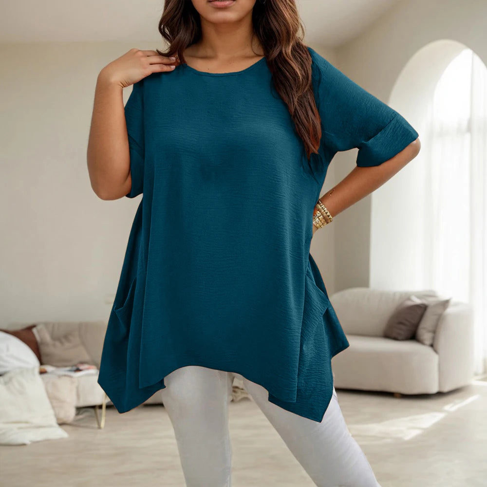 Women Short Sleeve T-Shirt Casual Solid Tees
