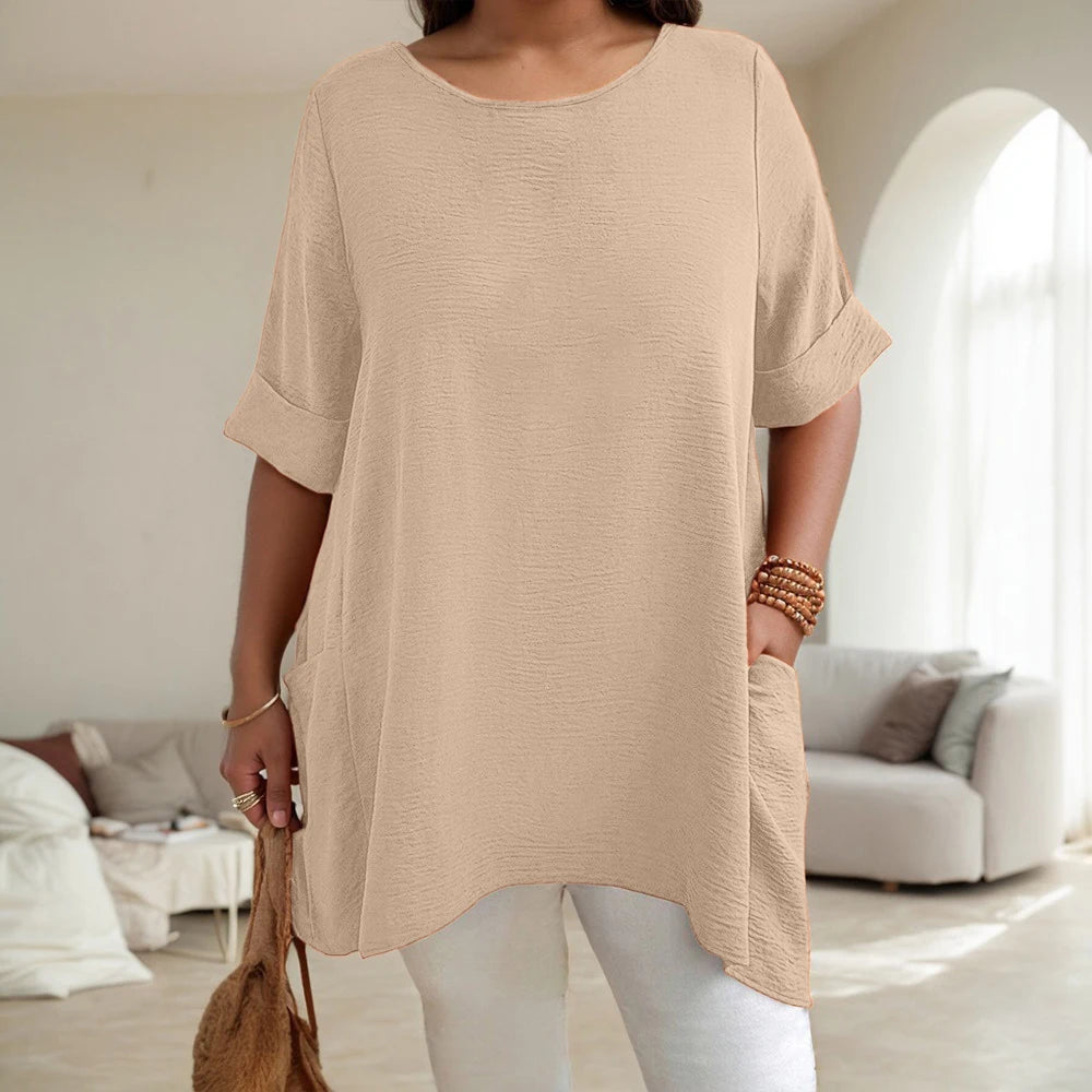 Women Short Sleeve T-Shirt Casual Solid Tees