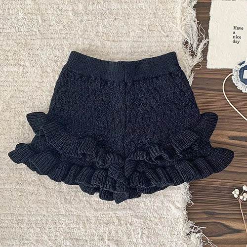 Korean Style Autumn Spring Baby Girl Short Skirt Children Clothing Kids PP Shorts Baby Girls Solid Color Knitting Shorts