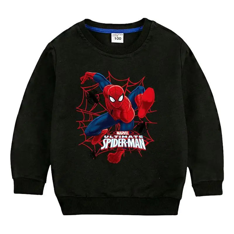 Autumn Baby Girls Clothes Spider Man Sweater Top Kid Boy Cartoon Pullover Sweatshirts Children Long Sleeve T-Shirts