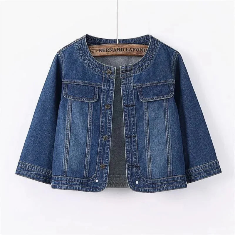 Women's Summer New Spring Short Loose Split Sleeve Denim Coat Jackets