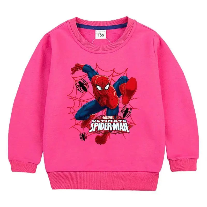 Autumn Baby Girls Clothes Spider Man Sweater Top Kid Boy Cartoon Pullover Sweatshirts Children Long Sleeve T-Shirts