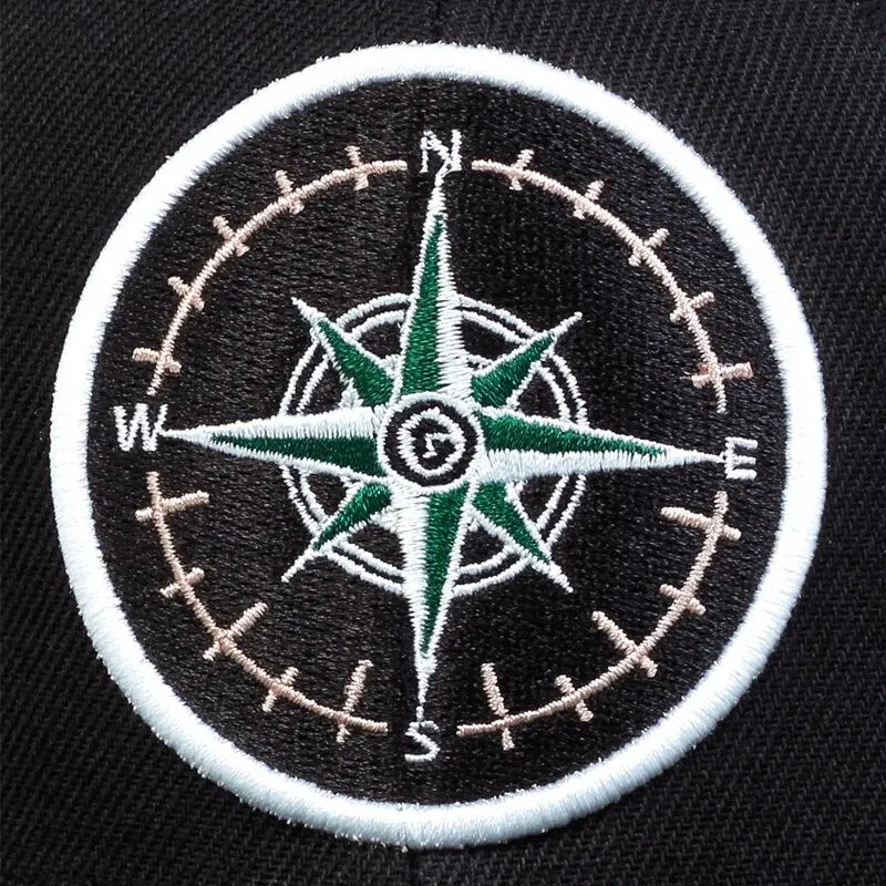 Unisex Compass Embroidery Hip-Hop Hats Spring Autumn Outdoor Adjustable Casual Baseball Caps Sunscreen Hat 