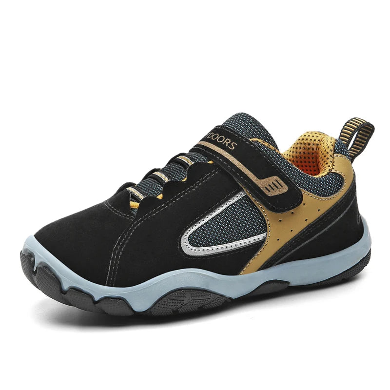 Hot Sale Fashion Leather Children Shoes Waterproof Kids Sneakers Breathable Girls and Boys Trainers Outdoor Sports Shoes for Boy