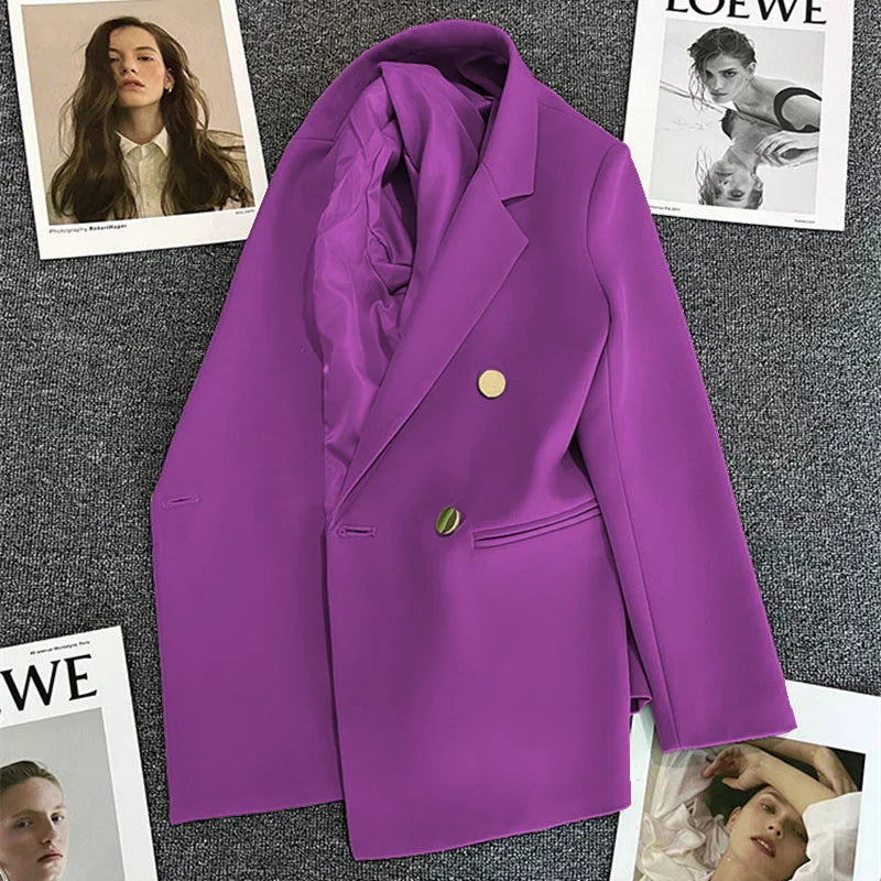 Women's Suit Coat Elegant Sports Casual Blazer Korean Fashion Luxury Jacket Spring Autumn Solid Color Ladies Clothing