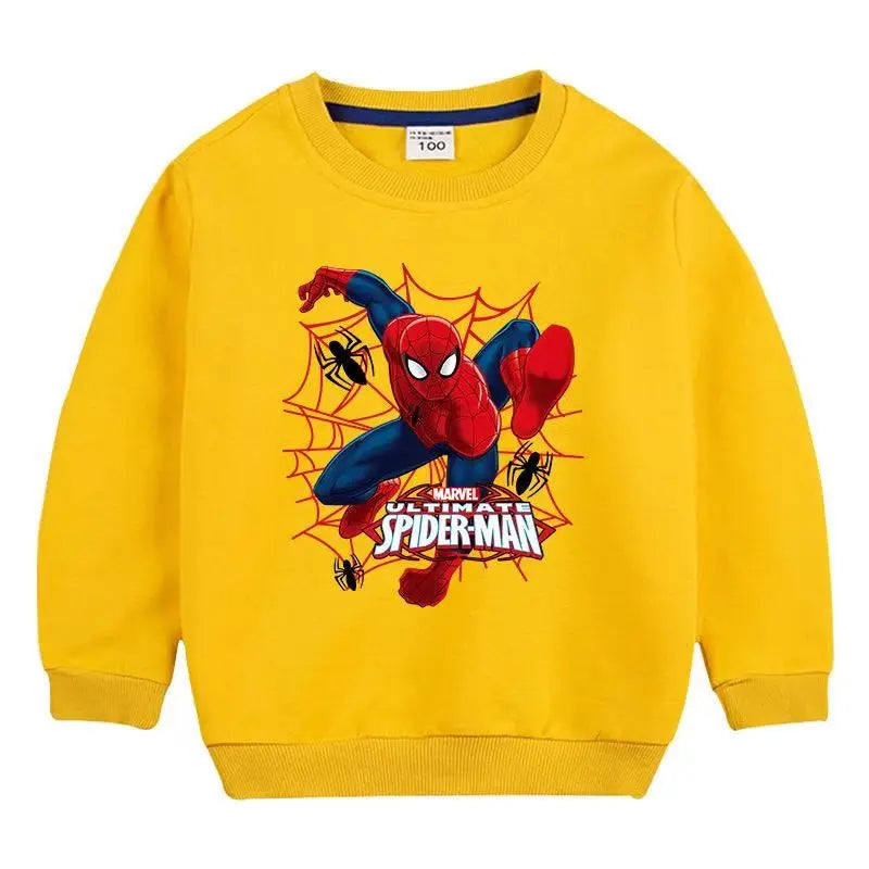 Autumn Baby Girls Clothes Spider Man Sweater Top Kid Boy Cartoon Pullover Sweatshirts Children Long Sleeve T-Shirts
