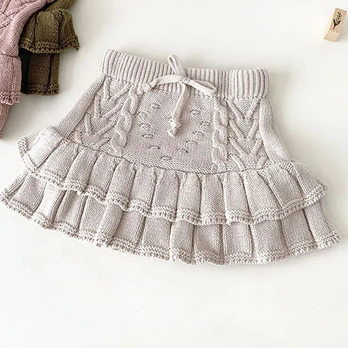 Korean Style Autumn Spring Baby Girl Short Skirt Children Clothing Kids PP Shorts Baby Girls Solid Color Knitting Shorts