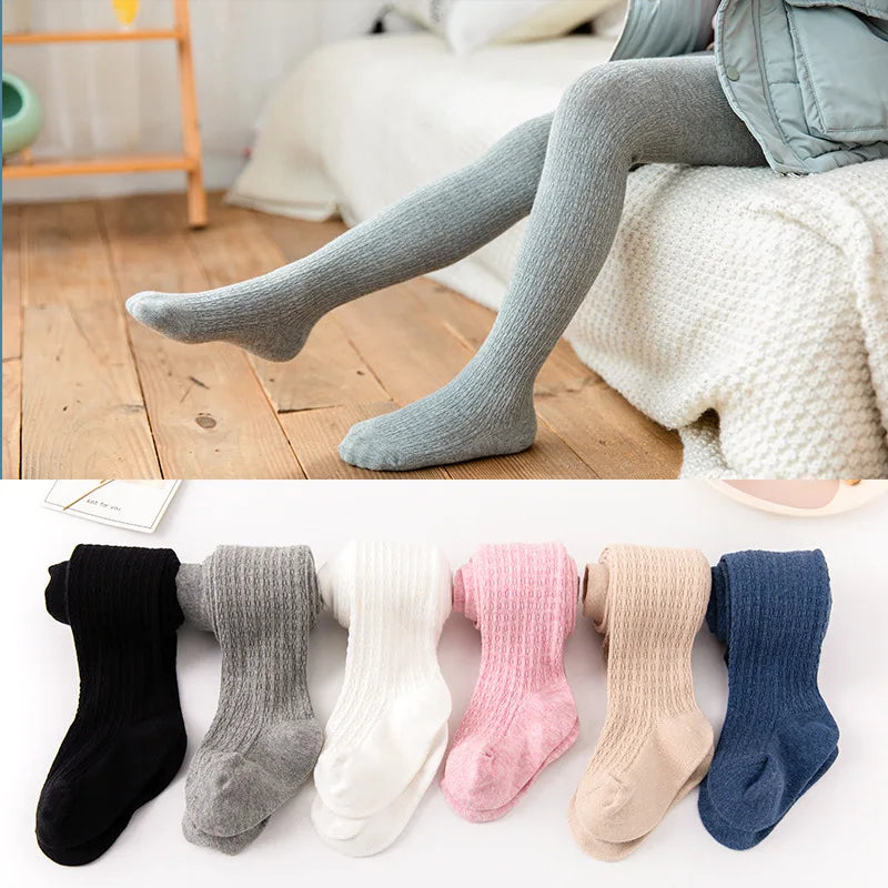 0 to 8 Years Autumn Solid Color Tights for Girls Combed Cotton Tights for Kids 6 Colors White Toddlers Pantyhose Baby Tights