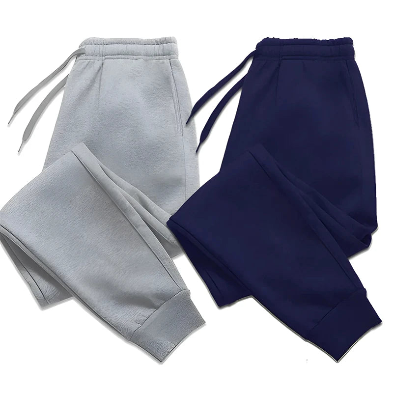 Mens Casual Pants Autumn Winter Fleece Sweatpants Men Running Jogger Sports Gym Trousers Fashion Solid Color Workout Long Pants
