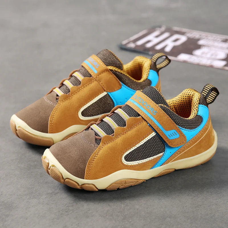 Hot Sale Fashion Leather Children Shoes Waterproof Kids Sneakers Breathable Girls and Boys Trainers Outdoor Sports Shoes for Boy