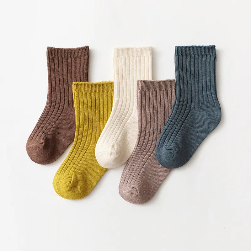 5Pairs Baby Socks Newborn Baby Boy Socks 0-1-3-8Y Kids Pure Cotton  Spring Autumn Fadeless Soft Children's Socks for Girls