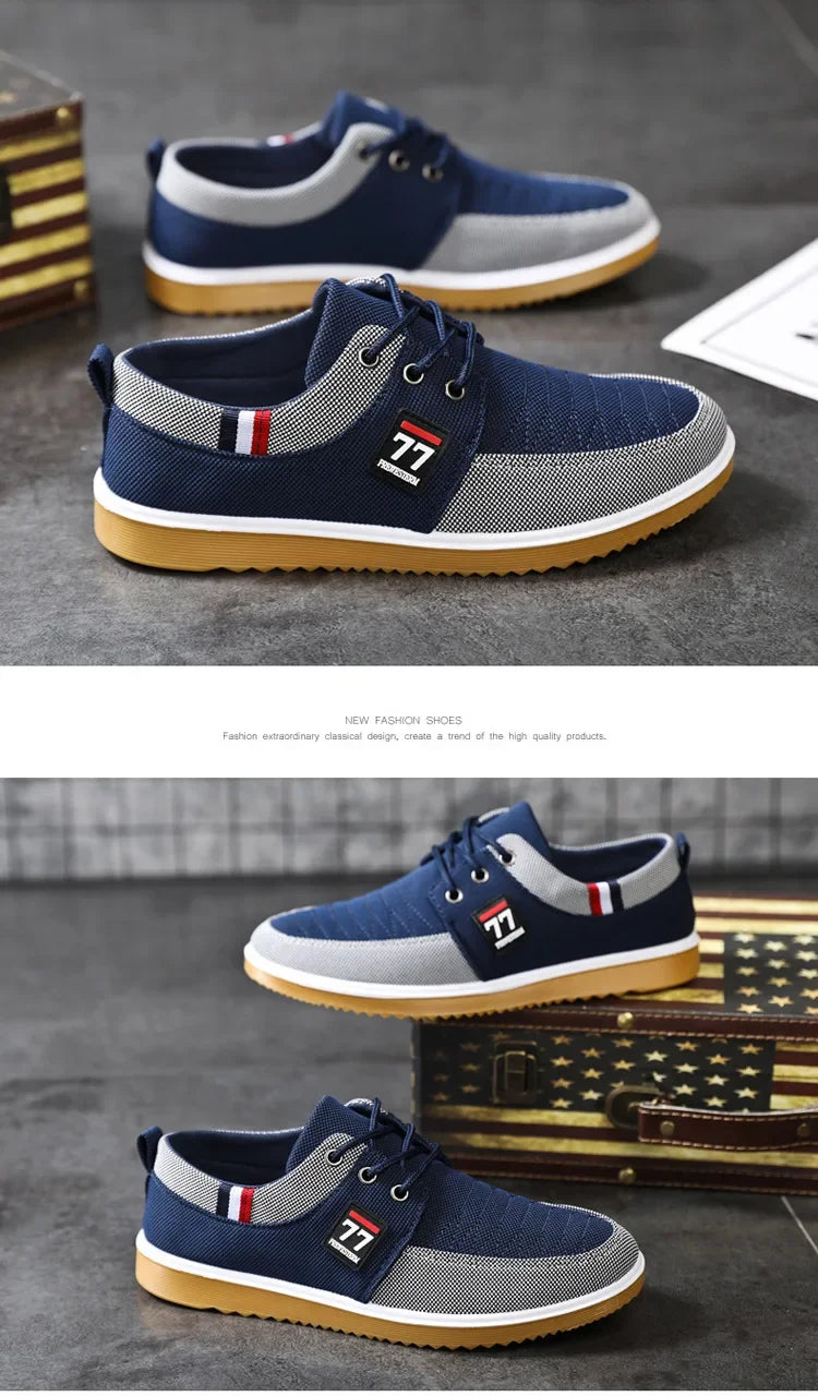 Sneakers Shoes for Men Canvas Shoes Breathable Beef Tendon Bottom Casual Vulcanized Shoes Work Footwear Tenis Masculino2024 