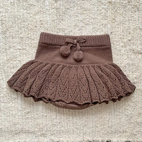 Korean Style Autumn Spring Baby Girl Short Skirt Children Clothing Kids PP Shorts Baby Girls Solid Color Knitting Shorts