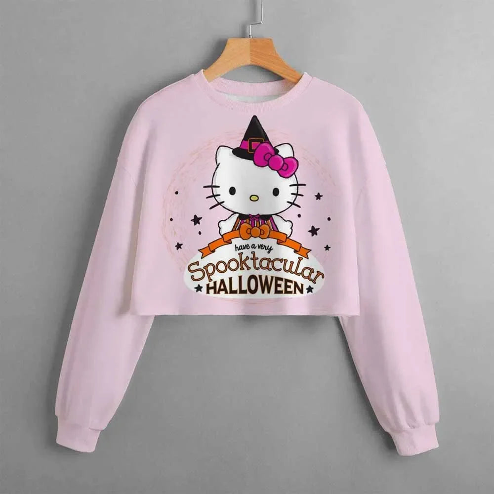 Kids Christmas New Kids Clothes Cartoon Hello Kitty Print Cute Birthday Party Costumes Girls Street Sports Hoodie Girls Tops