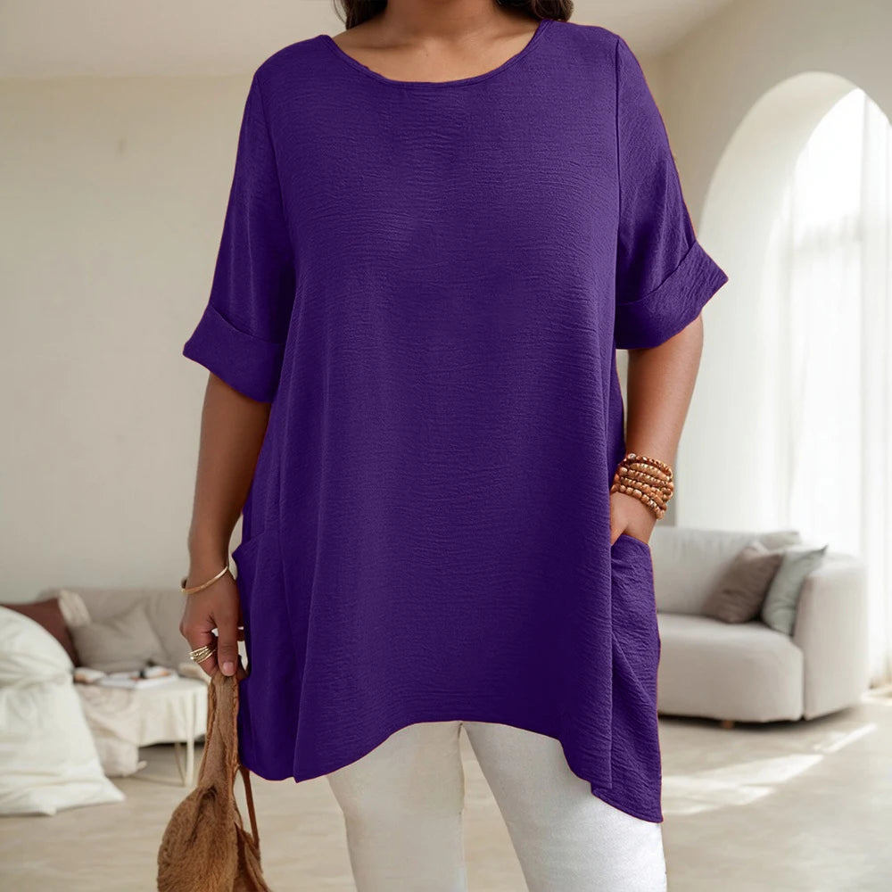 Women Short Sleeve T-Shirt Casual Solid Tees