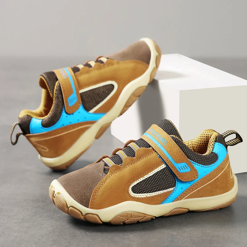 Hot Sale Fashion Leather Children Shoes Waterproof Kids Sneakers Breathable Girls and Boys Trainers Outdoor Sports Shoes for Boy