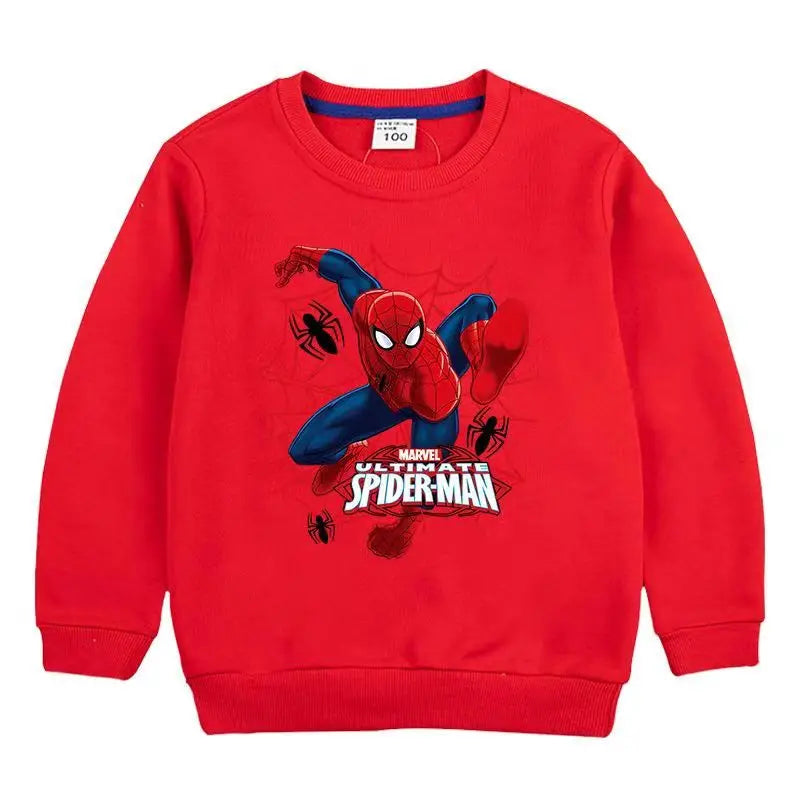 Autumn Baby Girls Clothes Spider Man Sweater Top Kid Boy Cartoon Pullover Sweatshirts Children Long Sleeve T-Shirts