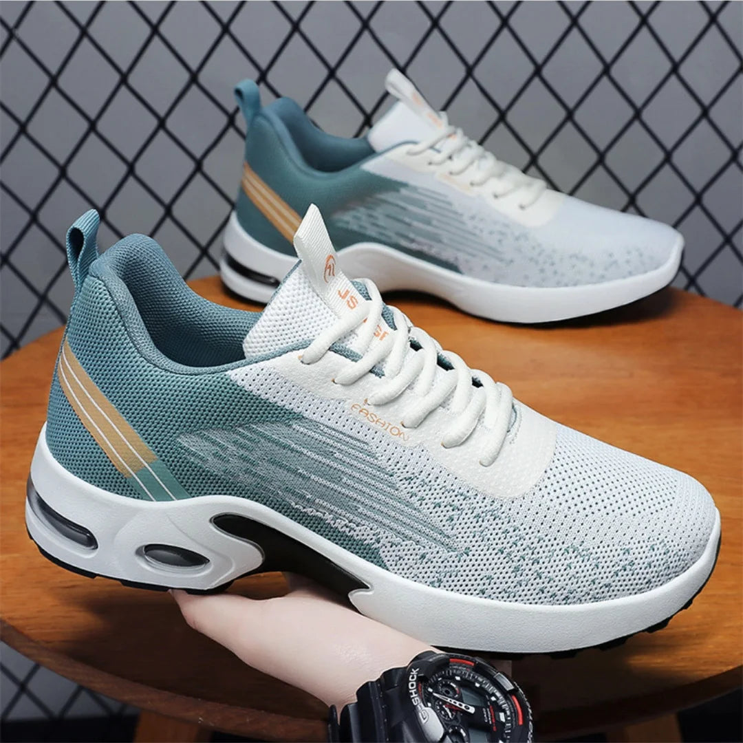Men's Casual Running Shoes 2025 Spring Fashion Soft Sole Sports Sneakers Woven Upper Flying Stitch Design Comfortable Foot