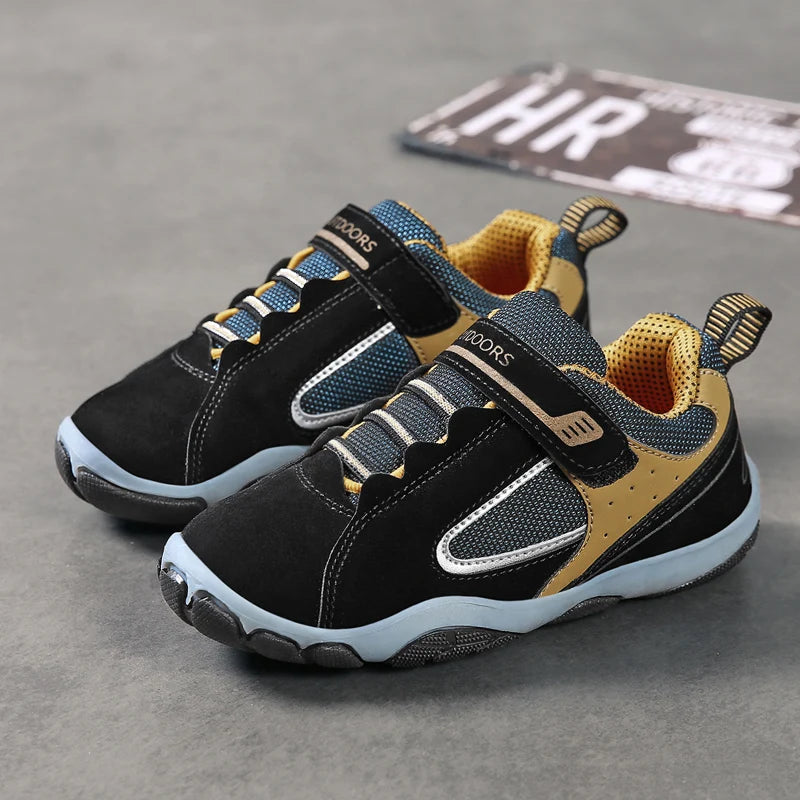 Hot Sale Fashion Leather Children Shoes Waterproof Kids Sneakers Breathable Girls and Boys Trainers Outdoor Sports Shoes for Boy