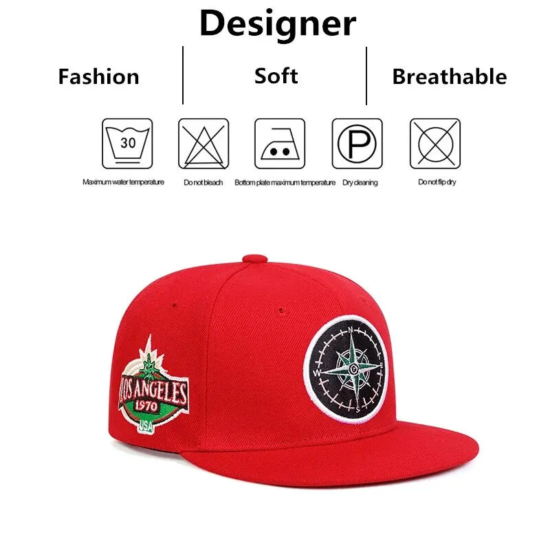 Unisex Compass Embroidery Hip-Hop Hats Spring Autumn Outdoor Adjustable Casual Baseball Caps Sunscreen Hat 