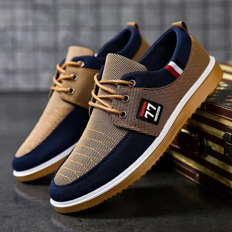 Sneakers Shoes for Men Canvas Shoes Breathable Beef Tendon Bottom Casual Vulcanized Shoes Work Footwear Tenis Masculino2024 