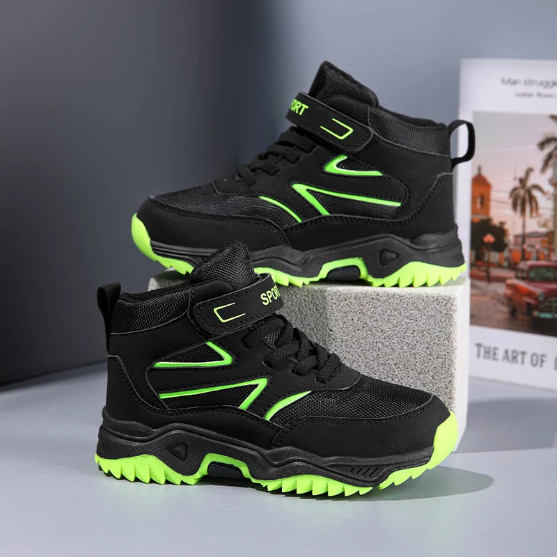 Outdoor Boy Boots Children Sneaker Autumn Winter Hiking Shoes Kids Sports High-quality Ankle Boots for Boy Shoes 4 To 13 Years