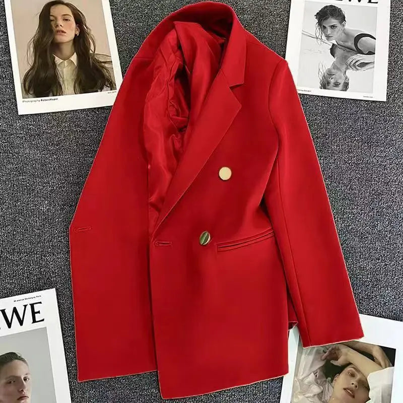 Women's Suit Coat Elegant Sports Casual Blazer Korean Fashion Luxury Jacket Spring Autumn Solid Color Ladies Clothing