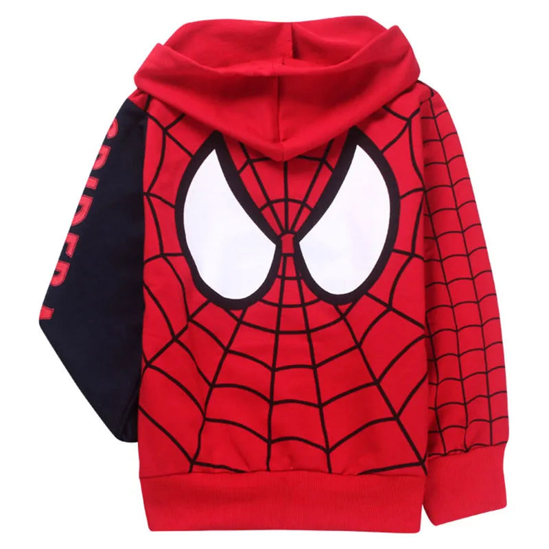 Kids Hoodies Sweatshirts Cartoon Spiderman Boys Outwear Zipper Hooded Clothes Fall 2025 New Spider man Children's Clothing