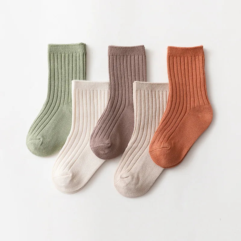 5Pairs Baby Socks Newborn Baby Boy Socks 0-1-3-8Y Kids Pure Cotton  Spring Autumn Fadeless Soft Children's Socks for Girls