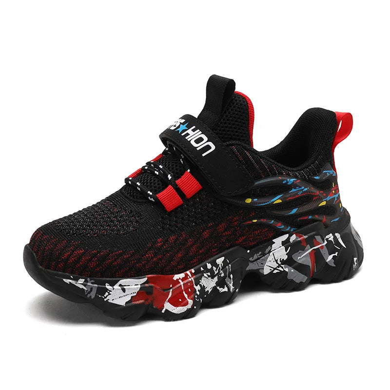 Autumn Children Fashion Sports Shoes High Quality Outdoor Sneakers Boys Girls PU Leisure Trainers Shoes Kids Casual Sneaker