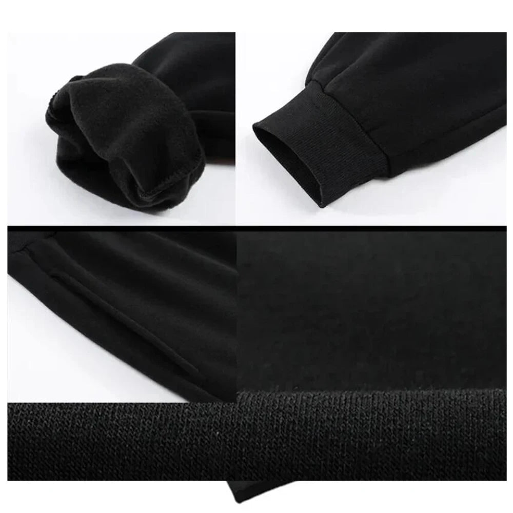 Mens Casual Pants Autumn Winter Fleece Sweatpants Men Running Jogger Sports Gym Trousers Fashion Solid Color Workout Long Pants