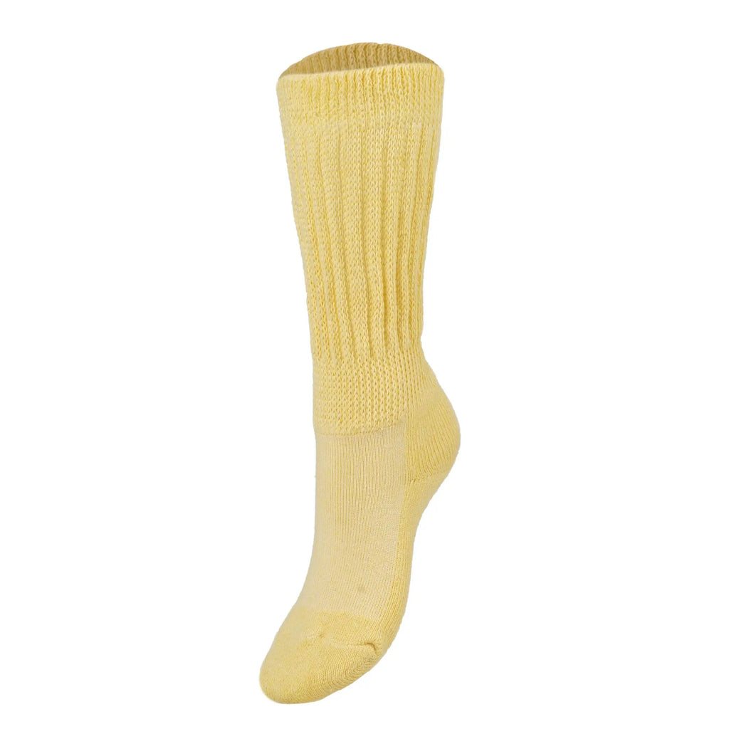 Yellow Scrunch Socks for Kids and Women Long Crew Socks for Ages 3 to 15 Years 1 Pair
