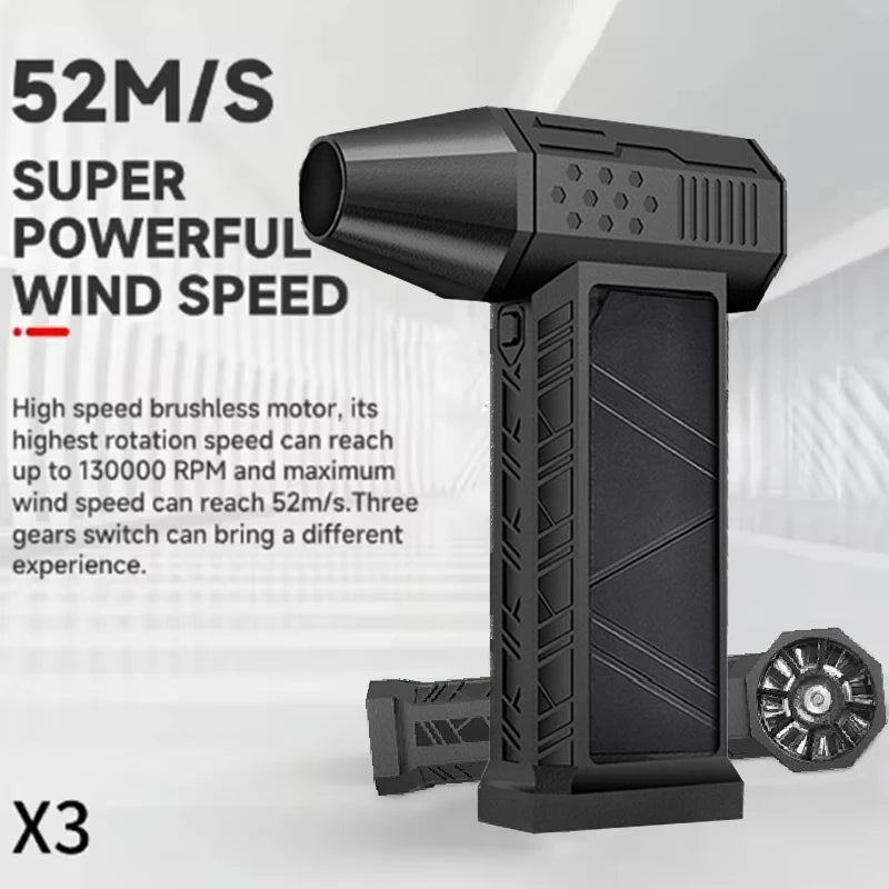 130000-120000PM Air Blower Turbo Jet Fan Electric Power Display Handheld Mini Dust Cleaner High Speed Duster Gun Cleaning Tool