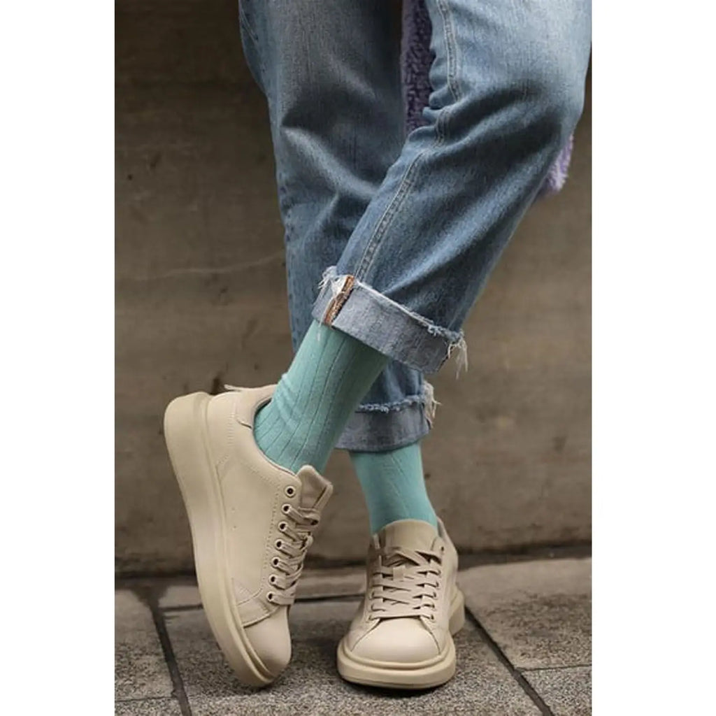 Mid-Calf Length Women's Crew Socks 3 Pairs Casual Cotton Soft and Breathable