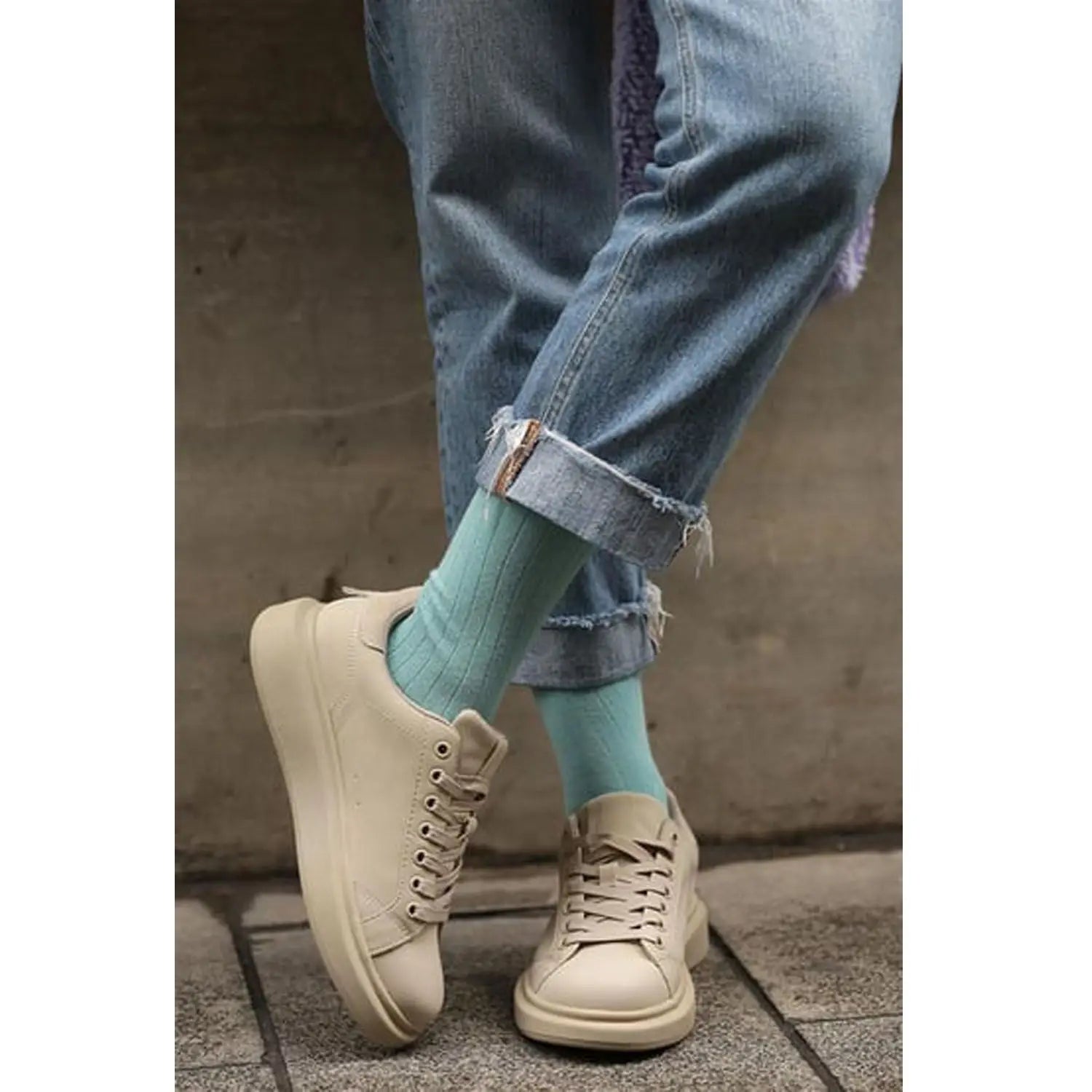 Mid-Calf Length Women's Crew Socks 3 Pairs Casual Cotton Soft and Breathable