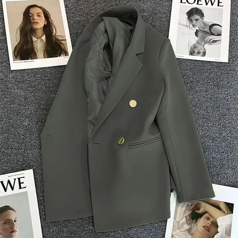 Women's Suit Coat Elegant Sports Casual Blazer Korean Fashion Luxury Jacket Spring Autumn Solid Color Ladies Clothing