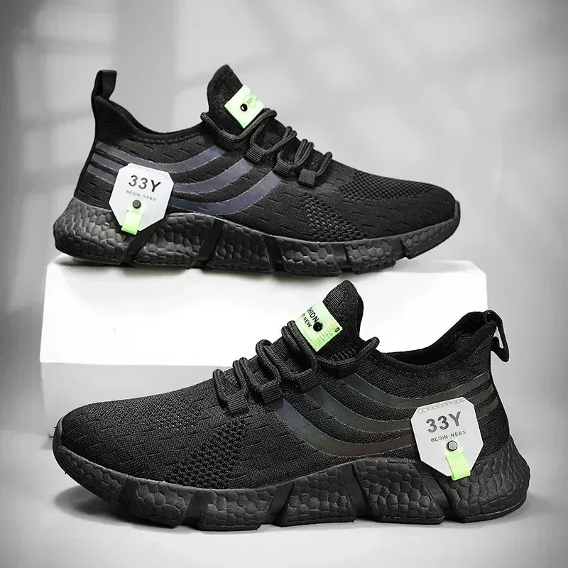 Men's Shoes Sports Shoes 2025 Summer New Mesh Breathable Running Shoes Soft Sole Shock-absorbing Running Shoes Lightweight Shoes
