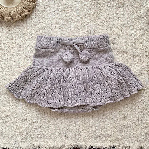 Korean Style Autumn Spring Baby Girl Short Skirt Children Clothing Kids PP Shorts Baby Girls Solid Color Knitting Shorts