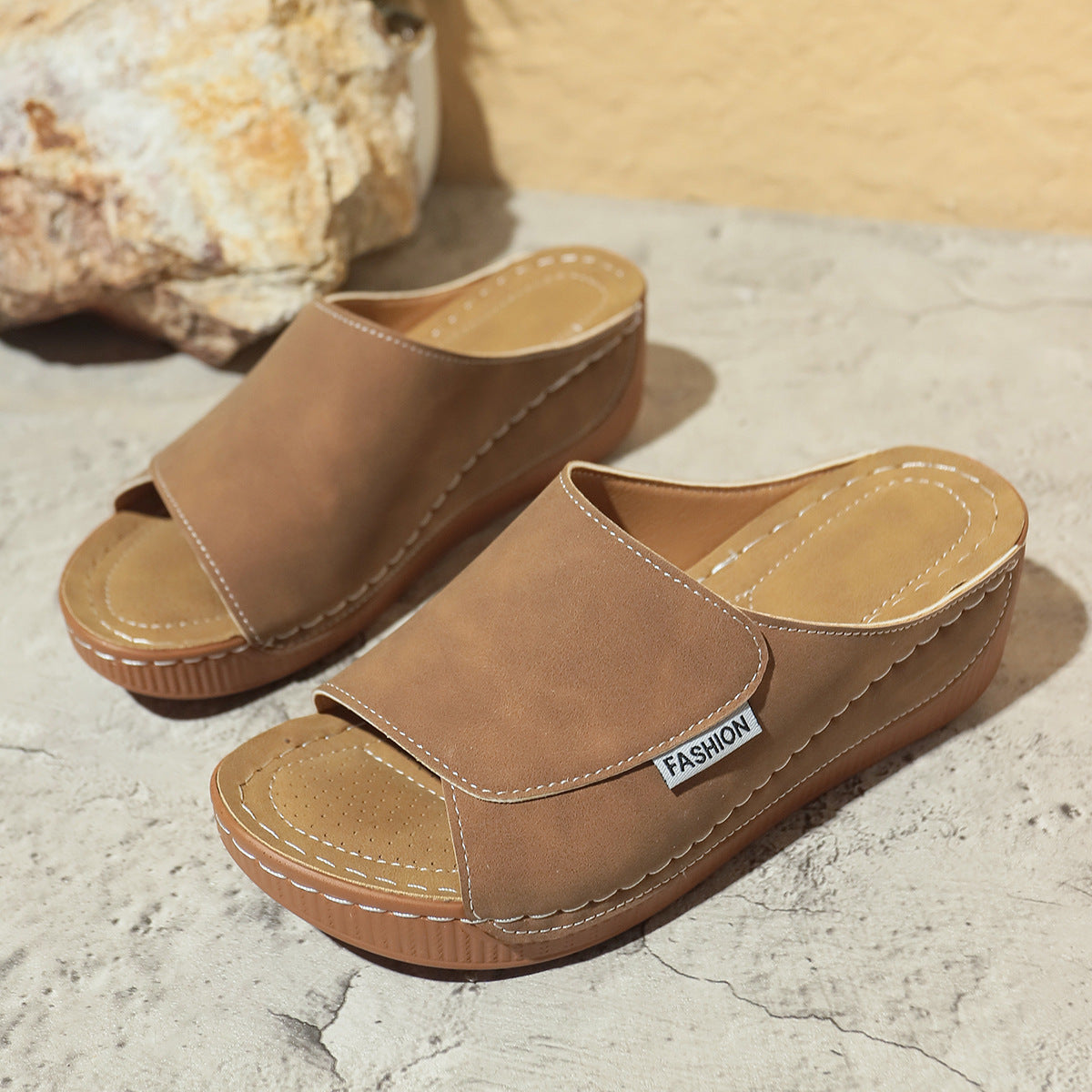 Summer Wedge Slides Sandal Women