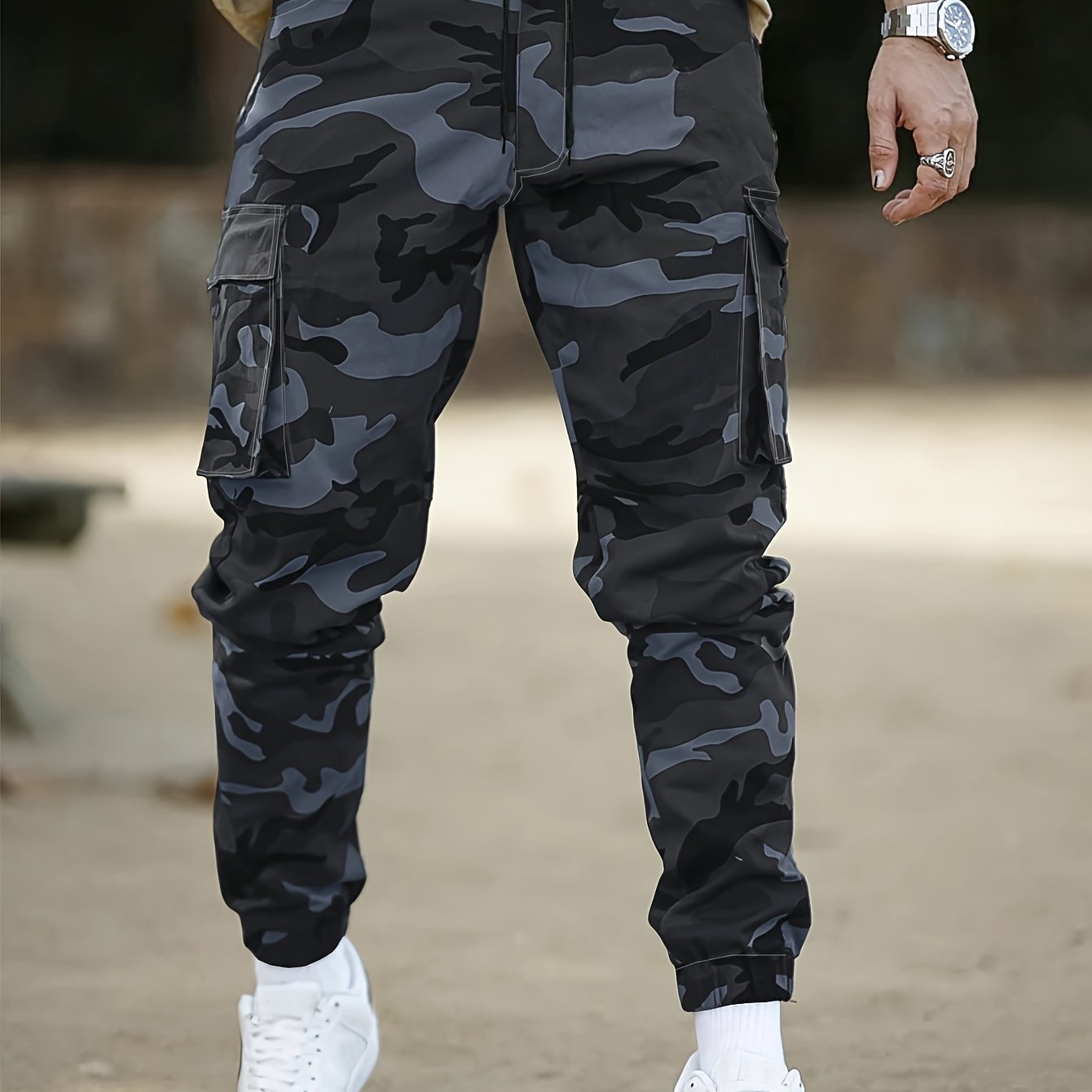Mens Camouflage Cargo Pants - Comfortable Cotton Blend, Multi-Pocket Design, Ideal for Casual Outdoor Settings & Streetwear