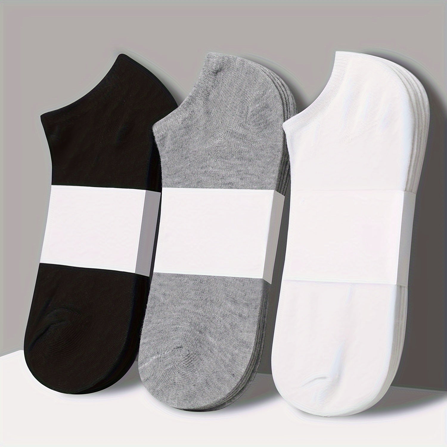 5 Pairs/Lot Unisex Casual Plain Color Sports Socks, Thin Breathable Comfy Low Cut Ankle Socks For Women Men, Invisible Socks, Black White Gray